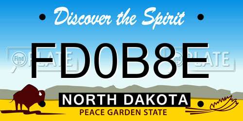 FD0B8E North Dakota License Plate