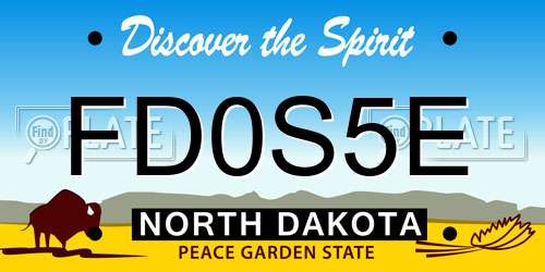 FD0S5E North Dakota License Plate