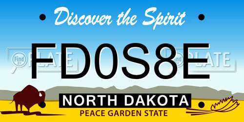 FD0S8E North Dakota License Plate