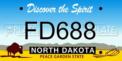 FD688 North Dakota License Plate