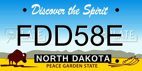 FDD58E North Dakota License Plate