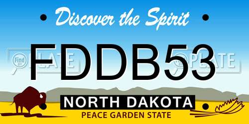 FDDB53 North Dakota License Plate