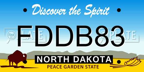 FDDB83 North Dakota License Plate