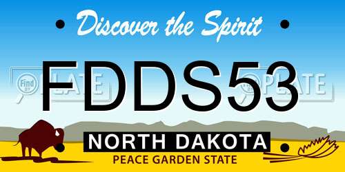 FDDS53 North Dakota License Plate