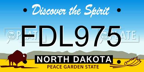 FDL975 North Dakota License Plate