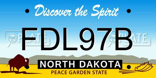FDL97B North Dakota License Plate
