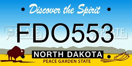 FDO553 North Dakota License Plate