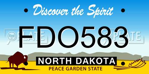 FDO583 North Dakota License Plate