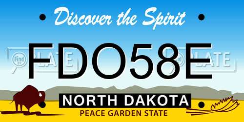 FDO58E North Dakota License Plate