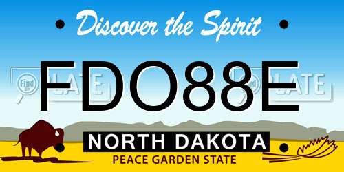 FDO88E North Dakota License Plate