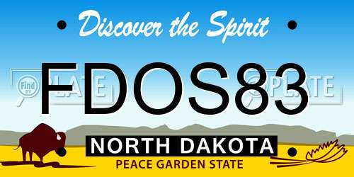 FDOS83 North Dakota License Plate