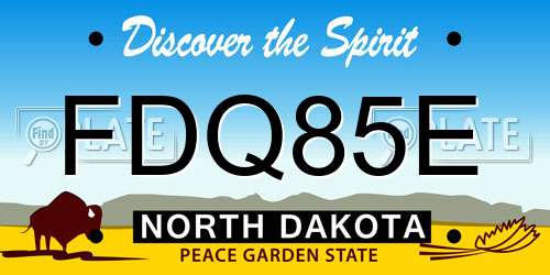 FDQ85E North Dakota License Plate