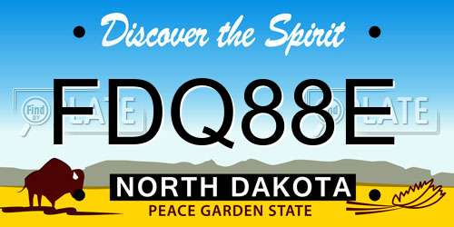 FDQ88E North Dakota License Plate