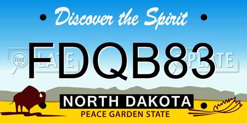 FDQB83 North Dakota License Plate