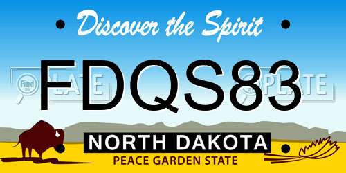 FDQS83 North Dakota License Plate