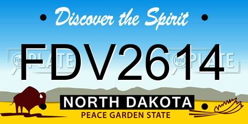 FDV2614 North Dakota License Plate