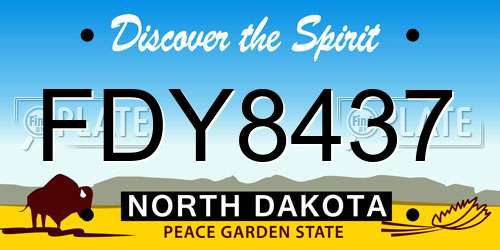 FDY8437 North Dakota License Plate