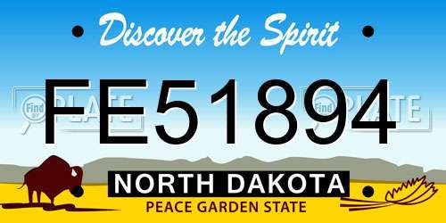 FE51894 North Dakota License Plate
