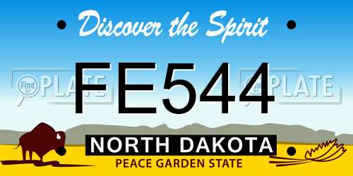 FE544 North Dakota License Plate