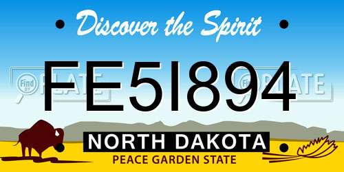 FE5I894 North Dakota License Plate