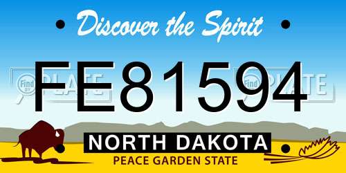 FE81594 North Dakota License Plate