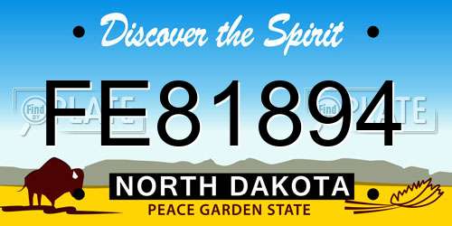 FE81894 North Dakota License Plate