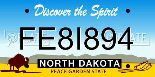 FE8I894 North Dakota License Plate