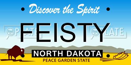 FEISTY North Dakota License Plate