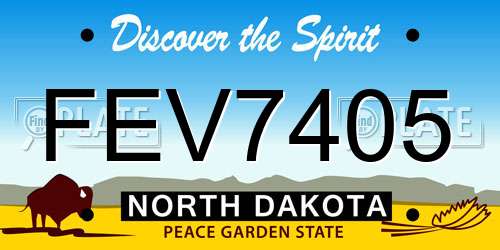 FEV7405 North Dakota License Plate