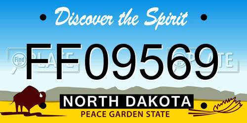 FF09569 North Dakota License Plate