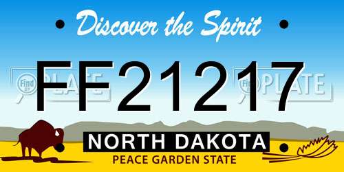 FF21217 North Dakota License Plate