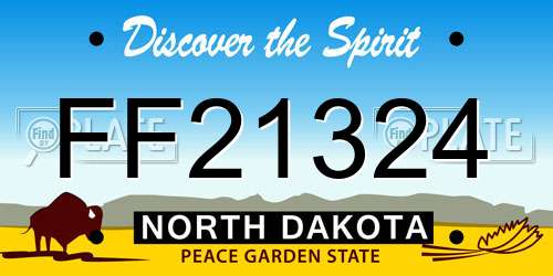 FF21324 North Dakota License Plate