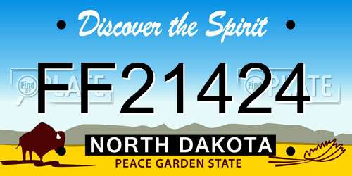 FF21424 North Dakota License Plate