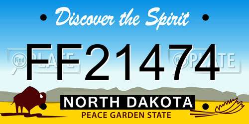 FF21474 North Dakota License Plate