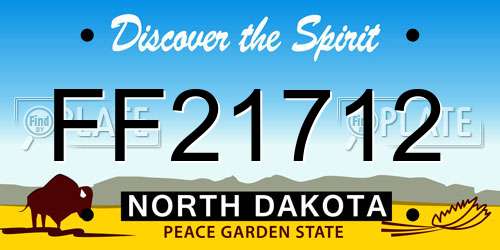 FF21712 North Dakota License Plate