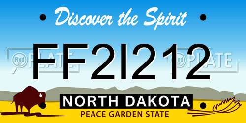 FF2I212 North Dakota License Plate