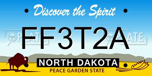 FF3T2A North Dakota License Plate