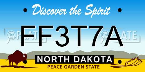 FF3T7A North Dakota License Plate