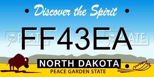 FF43EA North Dakota License Plate