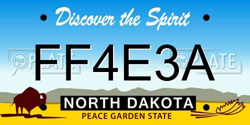 FF4E3A North Dakota License Plate