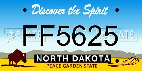 FF5625 North Dakota License Plate