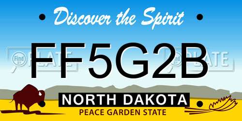 FF5G2B North Dakota License Plate