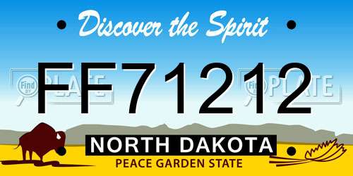 FF71212 North Dakota License Plate