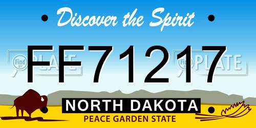 FF71217 North Dakota License Plate