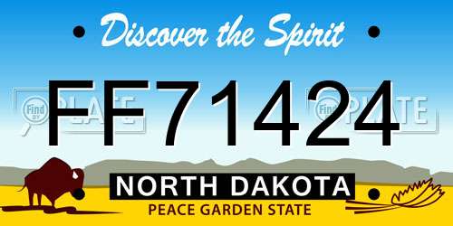 FF71424 North Dakota License Plate
