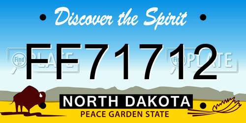 FF71712 North Dakota License Plate