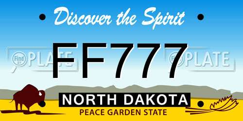 FF777 North Dakota License Plate