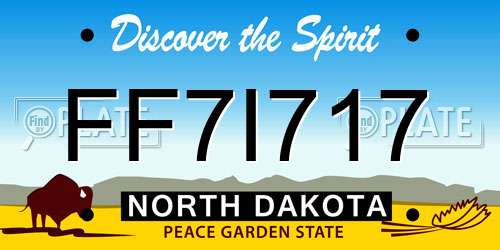 FF7I717 North Dakota License Plate