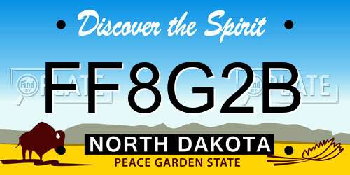 FF8G2B North Dakota License Plate