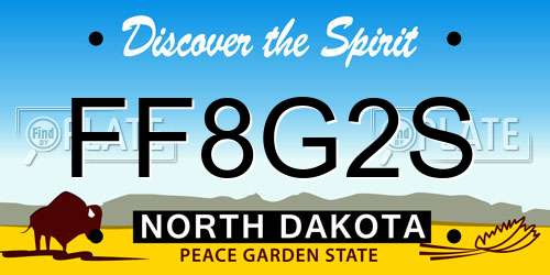 FF8G2S North Dakota License Plate